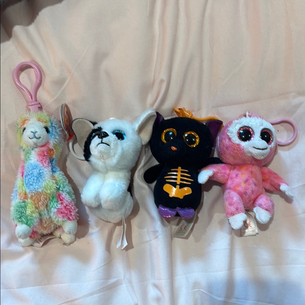 Ty Multicolor Plush Keychain Collection